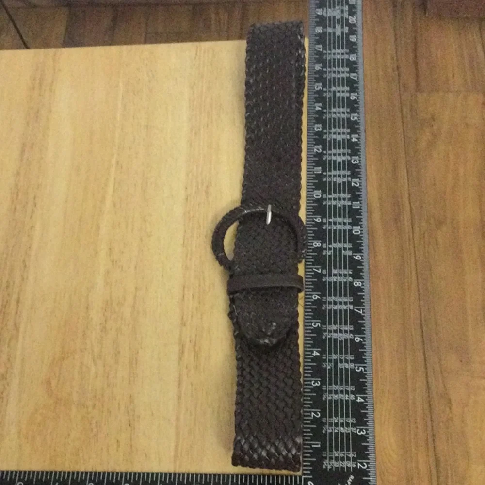 🌞 Weaved  braided Belt 2” wide 39” long dark brown unisex one size up to 39”